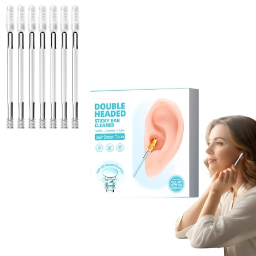 Earwax Removal Adhesive Swabs, 2026 New Reusable Ear Wax Removal Tools with Dust Cover,Home Personal Care Hygiene Kit for Adults (Double Headed Large) - color: Double Headed Large