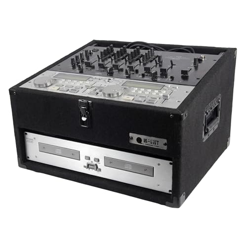 Odyssey CXC902 Econo Carpeted Combo Rack: 9u Top, 2u Bottom | Mount a mixer up high and amps down low, plush covering, 19 inch rails, one-piece mobile rig for gigs and events