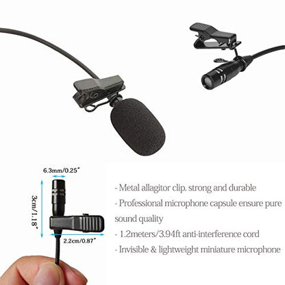 Lavalier Microphone Lapel Microphone Compatible with AKG Samson Wireless Transmitter - Unidirectional Condenser Mic - Mini XLR TA3F Plug - size: Mini XLR TA3F Plug for AKG Only
