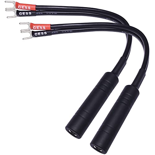CNCESS Small Spade Fork to 1/4 in TS Speaker Adapter, 12AWG - size: Small Spade