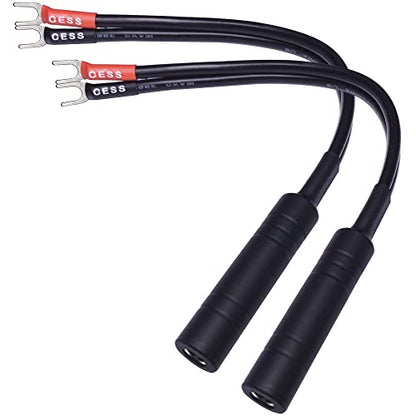 CNCESS Small Spade Fork to 1/4 in TS Speaker Adapter, 12AWG - size: Small Spade