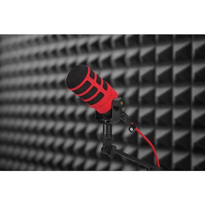 Rode PodMic Podcast Microphone Bundle with WS14 Red Pop Filter