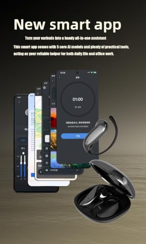 On-Ear Wireless Earbuds Lightweight Ear-Mounted Headphones White | Bluetooth 6.0, IPX5 Sweat Resistant, 8H Playtime, Ear-hanging design Secure Comfortable Fit - color: White