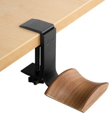 Walnut Wood Headset Holder Universal Adjustable Clamp-on Headphone Stand