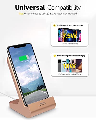 Z1 Wireless Charger Wireless Phone Charger Stand 10W Max Compatible with Apple iPhone 12/12 Pro Max/ 11Pro/11Pro Max/XR/XS Max/XS/X/8/8Plus, Samsung Galaxy - color: 1 Pack Pink
