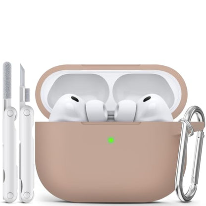 for AirPods Pro 3 Case 2025,Come with Cleaner Kit,Brown | Silicone Protective Cover for Airpod Pro 3rd Generation Case with Keychain,for Women Men,One-Piece Design,Shockproof - color: E-Brown