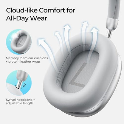 havit Space S1 Adaptive Noise Cancelling Wireless Over Ear Headphones - color: Silver