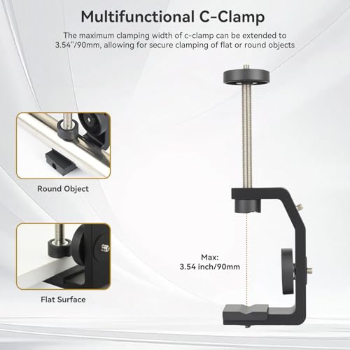 UTEBIT Super Clamp Mount with Mini Ball Head Mount, Black (90mm) - size: 90mm
