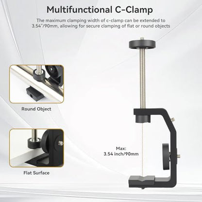 UTEBIT Super Clamp Mount with Mini Ball Head Mount, Black (90mm) - size: 90mm