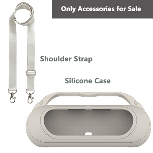 Silicone Cover Case for Beats Pill 2024 Wireless Bluetooth Speaker | Protective Stand Holder for Beats Pill Bluetooth Speaker Accessories With Should Strap (Gray Case) - color: Gray Case