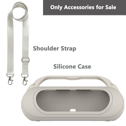 Silicone Cover Case for Beats Pill 2024 Wireless Bluetooth Speaker | Protective Stand Holder for Beats Pill Bluetooth Speaker Accessories With Should Strap (Gray Case) - color: Gray Case