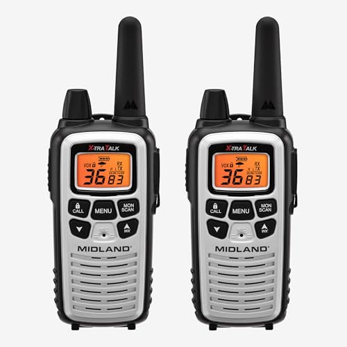 Midland LXT600VP4 FRS Business Walkie Talkies - Long Range 36-Channel Two-Way Radios with Headsets and Charging Base, NOAA Weather Alerts (2-Pack, Gray) - style: 2-Pack, Gray