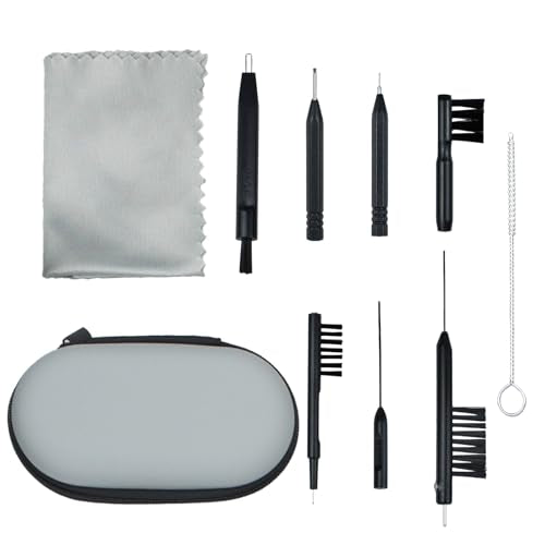 10 PCS Hearing Aid Cleaning Kits Hearing Amplifier Brush Tools Earbuds Headphones Airpods Cleaner Brush Kits with Case - color: Black&white