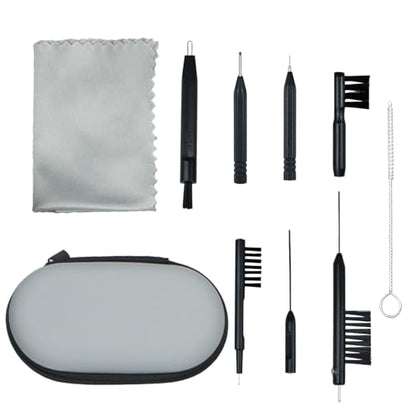 10 PCS Hearing Aid Cleaning Kits Hearing Amplifier Brush Tools Earbuds Headphones Airpods Cleaner Brush Kits with Case - color: Black&white