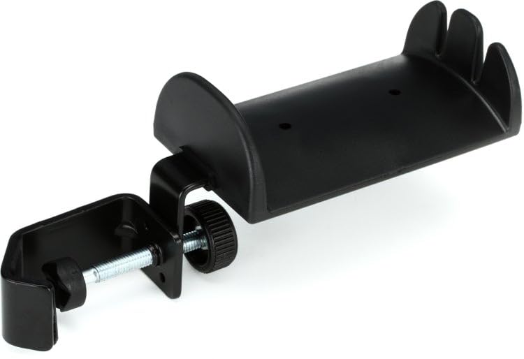 K&M Konig & Meyer 16080.000.55 Headphone Clamp-On Tube Holder | Protective Rubber Padded Arm | Slip-Resistant | Steel Design | Headset Accessory w/ Earbud / Headphone Jack Cable Rack | German Made - style: Stand for foot