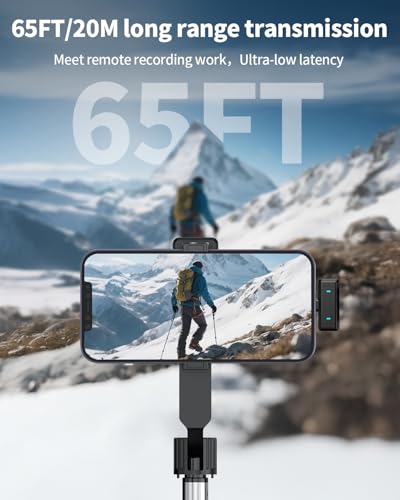 Wireless Lavalier Microphone for iPhone/Android With Charging Case, Intelligent Noise Cancelling,Plug-Play Wireless Lapel Mic for Tiktok, Youtube, Video Recording, Vlog, Live Streaming