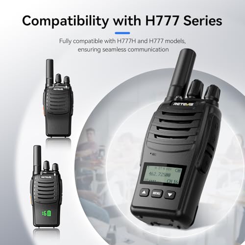 Retevis H777D Walkie Talkies with LCD Screen(10 Pack) | for Restaurant, Retail, Warehouse, School,Durable, Portable, FRS, Rechargeable, Emergency Alarm, License Free,USB-C - style: With LCD Screen