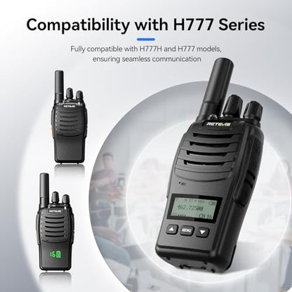 Retevis H777D Walkie Talkies with LCD Screen(10 Pack) | for Restaurant, Retail, Warehouse, School,Durable, Portable, FRS, Rechargeable, Emergency Alarm, License Free,USB-C - style: With LCD Screen