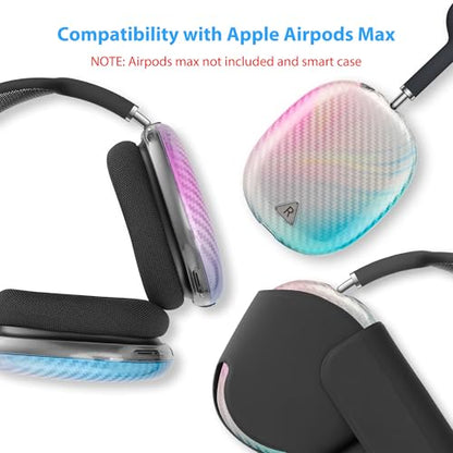 Carbon Fiber Texture Case Cover for AirPods Max Headphone, TPU Anti-Scratch Ear Cup Cover, Protective Skin Accessories for Apple AirPods Max(2024/2020) - Silver - color: Silver
