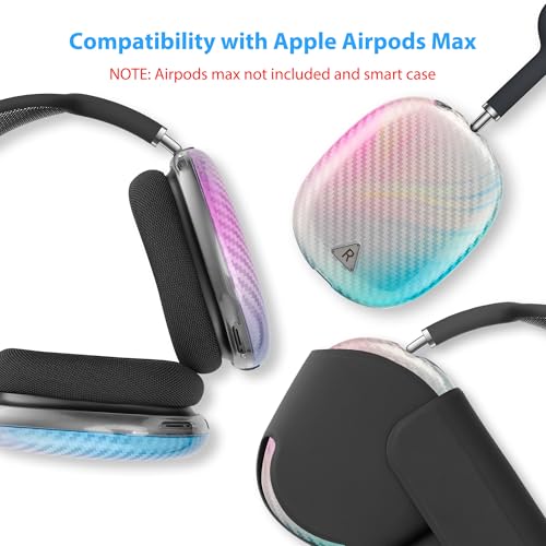 Carbon Fiber Texture Case Cover for AirPods Max Headphone, TPU Anti-Scratch Ear Cup Cover, Protective Skin Accessories for Apple AirPods Max(2024/2020) - Blue - color: Blue