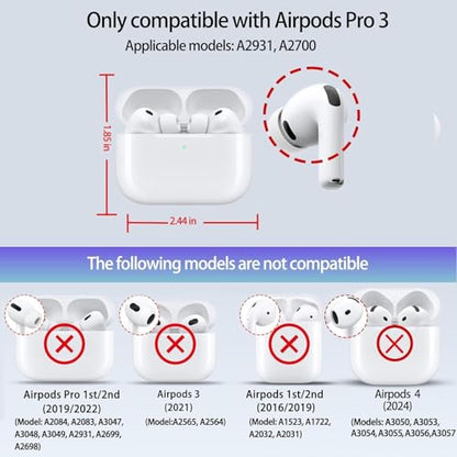 Baseball AirPods Pro 3 Case 2025, Premium PU Leather Protective Cover with Keychain, Cute Hard Shell Earbuds Case, White - color: (Baseball-05), size: Compatible with Airpods Pro 3(Model A2700/A2931)
