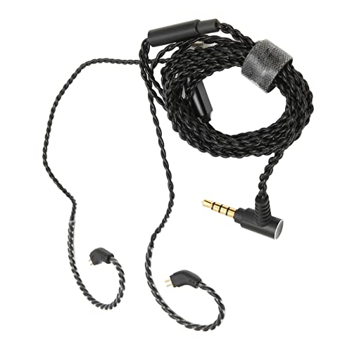 FILFEEL 0.78mm 2 Pin Earbuds Upgrade Cable with HD Mic, 3.5mm Right Angle Plug Replacement Wire for in-Ear Monitors, Enhanced Bass & Clear Calls,