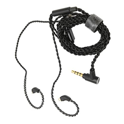 FILFEEL 0.78mm 2 Pin Earbuds Upgrade Cable with HD Mic, 3.5mm Right Angle Plug Replacement Wire for in-Ear Monitors, Enhanced Bass & Clear Calls,