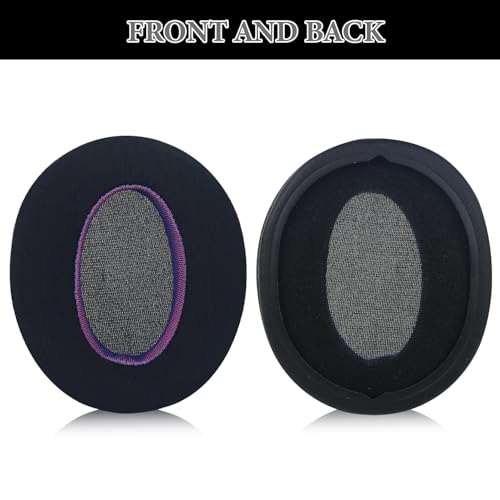 Aiivioll Ear Pads for Sony WH-CH700N/WH-CH710N/WH-CH720N/ZX770BN Headphones, Replacement Earpads with Ice Silk Cloth and Memory Foam, Ice Feel Gel Ear Cushions (Black Purple/Print) - color: Black Purple/Print