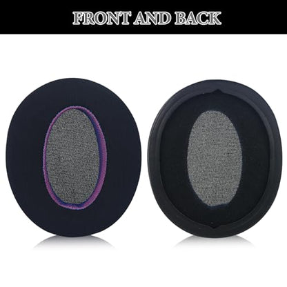 Aiivioll Ear Pads for Sony WH-CH700N/WH-CH710N/WH-CH720N/ZX770BN Headphones, Replacement Earpads with Ice Silk Cloth and Memory Foam, Ice Feel Gel Ear Cushions (Black Purple/Print) - color: Black Purple/Print