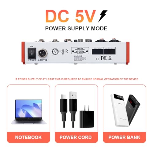 MW4 Professional 4 Channel Audio Mixer | 99 DSP Effects, +48V Phantom Power, USB Sound Console for Live Streaming, Karaoke, Studio Podcast