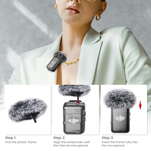 2-Pack Microphone Windscreen for DJI Mic 2 Transmitter, Furry Wind Muff - size: 2 PACK