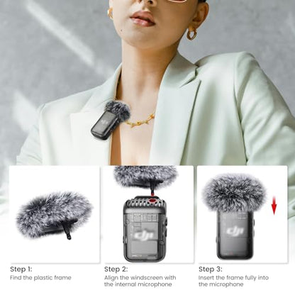 2-Pack Microphone Windscreen for DJI Mic 2 Transmitter, Furry Wind Muff - size: 2 PACK