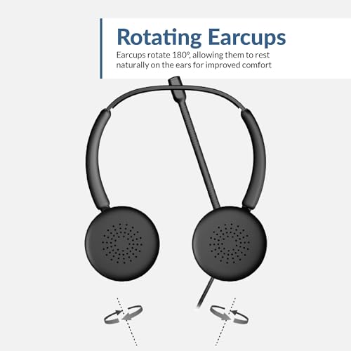 Cyber Acoustics USB-A Stereo Headset (AC-204USB), in-Line Controls, Adjustable Headband, Lightweight, Durable Construction, Leatherette Earpads, 8 ft Braided Cable - style: USB Stereo Headset