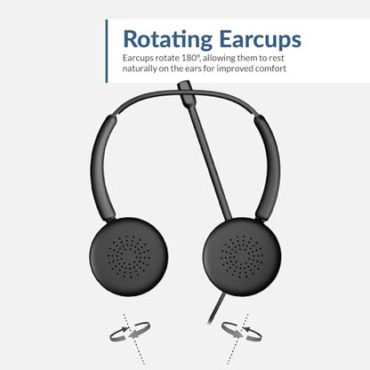 Cyber Acoustics USB-A Stereo Headset (AC-204USB), in-Line Controls, Adjustable Headband, Lightweight, Durable Construction, Leatherette Earpads, 8 ft Braided Cable - style: USB Stereo Headset