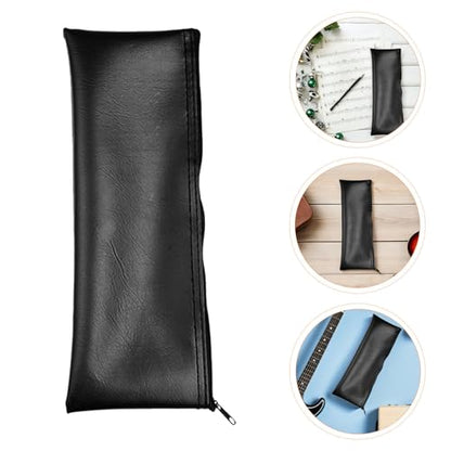 VOSAREA 6pcs Portable Microphone Protective Case Pu Material with Zipper, Soft Interior Padding for Handheld and Microphones, Carry Storage Bag for Performances and Outdoor Use Black