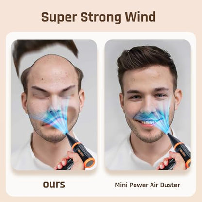Compressed Air Duster - Electric Air Duster, 50 mph 110000RPM Super Power | Cordless Canned Air Dust Blower for PC/Computer/Blaster/Keyboard/Home, Mini/Variable Speed/Quick Dusting