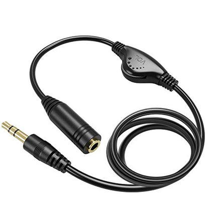 PChero 3.5mm Headphone Extension Cable with Volume Control, 3.3FT | Male to Female, Stereo Audio Jack Extender Aux Extension Adapter Cord, for Headset Earphones Smartphones Tablets MP3 Players - size: 3.3 ft, 1 Pack