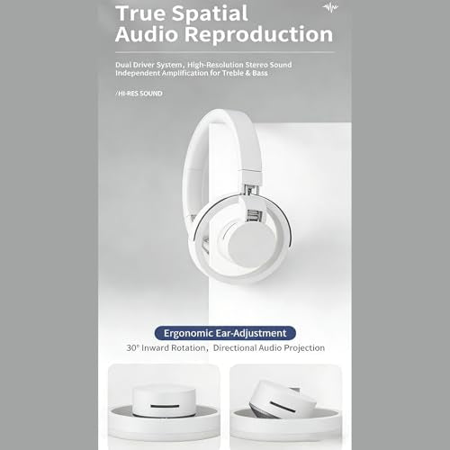 Over Ear Open Back Headphones Wireless BT 6.0 Gaming Headset with Microphones Dual Device Pairing, Breathable Lightweight Adjustable Slider for Music Gaming & Workouts