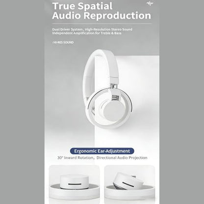 Over Ear Open Back Headphones Wireless BT 6.0 Gaming Headset with Microphones Dual Device Pairing, Breathable Lightweight Adjustable Slider for Music Gaming & Workouts