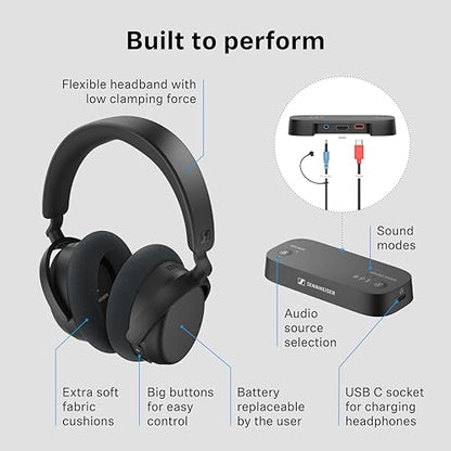 Sennheiser RS 255 TV Headphones + Transmitter Bundle Virtual Surround Sound - style: Headphone/Transmitter Bundle