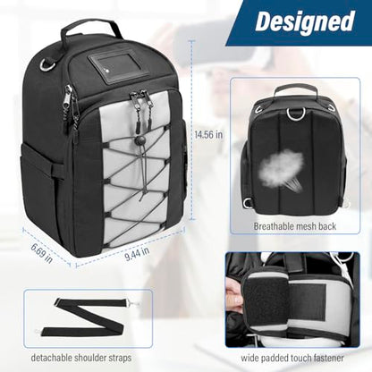 ORKELS Carrying Case for Meta Quest 2/Quest 3/Quest 3S/Quest Pro, Travel Backpack Bag for VR All-in-One Gaming Headset, Elite Strap, Controllers & Accessories