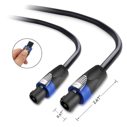 2 Pack Pro Speakon to Speakon Cable 100 Feet 12AWG 2 Conductor Twist Lock - size: 100FT/2PACK