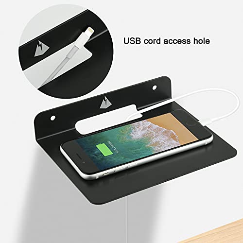 Small Floating Shelf Speaker Mount, 6 inch Small Wall Shelf Metal Speaker Mount for Webcam Security Camera Figures Display Stand (Black, 1 Pack)