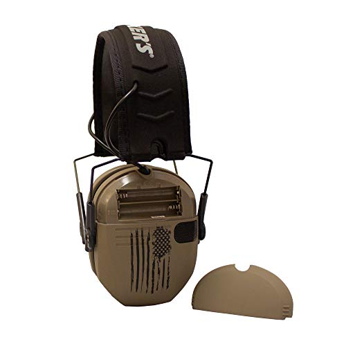 Walker's Razor Slim Electronic Earmuffs | Protective Case - color: American Flag Distressed