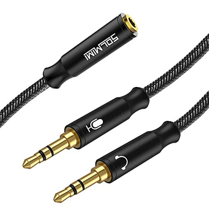 Headphone Splitter Cable 3.5mm Female to 2 Male 30cm