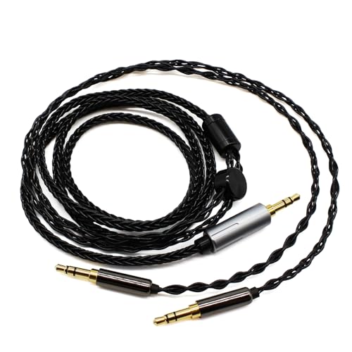 Youkamoo Replacement Upgrade Cable Compatible with Hifiman Sundara, Ananda, Arya, HE400SE, HE4XX, HE-400i, Edition XS Headphones Dual 3.5mm to 3.5mm Male Silver Plated Braided 6.5ft/2m - size: 6.6 ft (2 m)