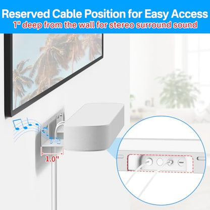 notiela Soundbar Mount for Sonos Beam Wall Mount White - Heavy Duty Wall Bracket Mount for Sonos Beam Gen 1 & Gen 2 Mounting Bracket for Space Saving - color: White