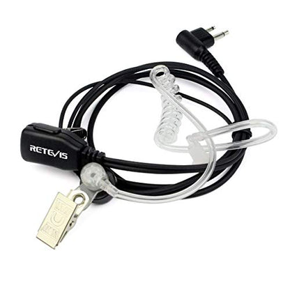 Retevis Acoustic Tube Walkie Talkie Earpiece with Mic, 2 Pin(1 Pack) | Compatible with Motorola CP100/CP100D/CP185/CP200/CP200D/ GP300/GP2000/BRP40/DLR1060 Walkie-talkies, Two Way Radio Earpiece