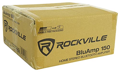 Rockville BluAmp 150 Home Stereo Bluetooth Amplifier Receiver, 75W x 2 | Optical/Phono/RCA Inputs, USB/SD Playback, 2 Mic Jacks for Karaoke, Class D, Remote Included