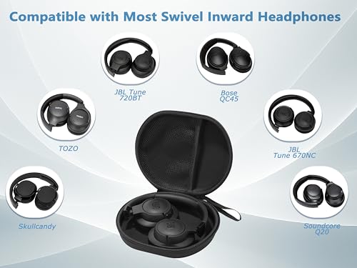 Ginsco Hard Shell Headphone Case Compatible with JBL Tune 720BT Wireless Over-Ear Headphones/Soundcore Anker Life Q20/Q20i Headphones, Bose QuietComfort Headphone, Portable Travel Carrying Case